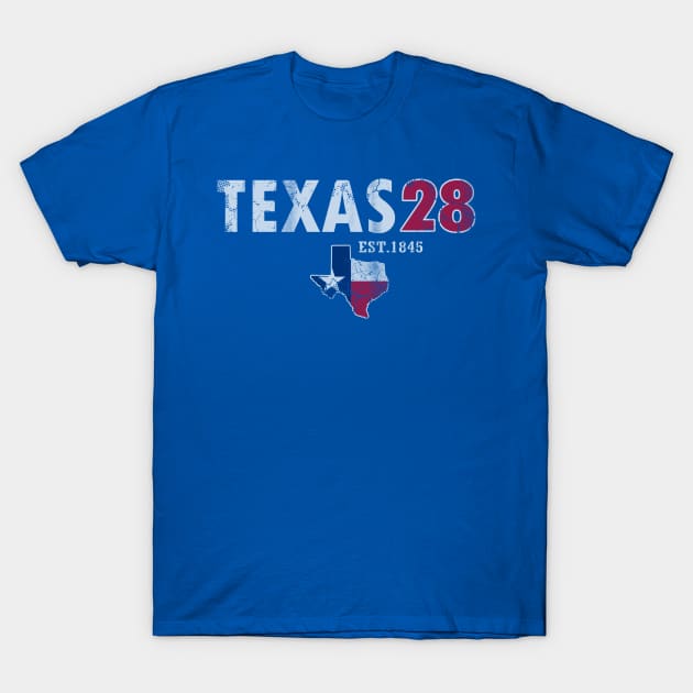 Texas 28th State 1845 Vintage Texan T-Shirt by E